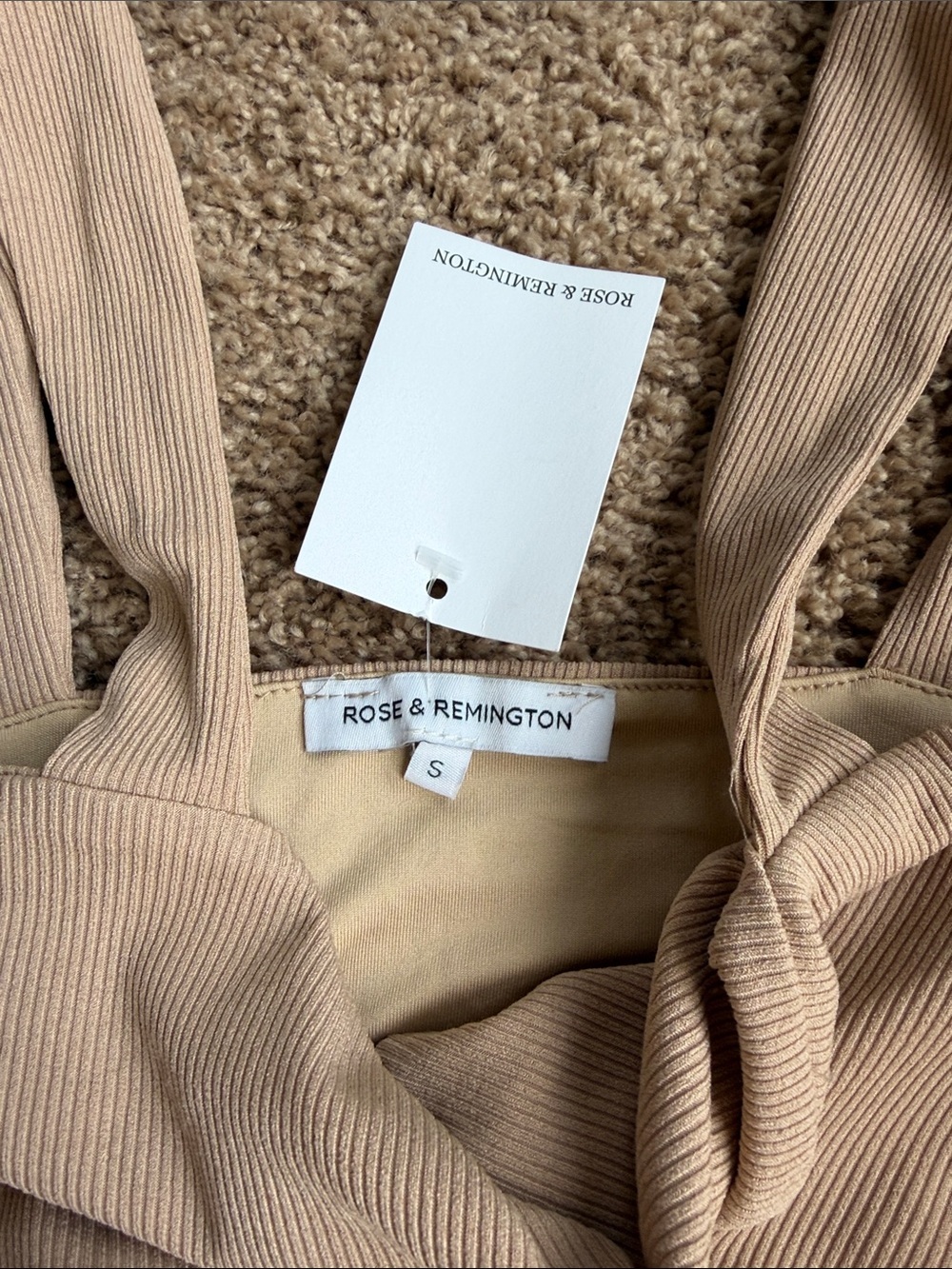 Sleeveless Beige Ribbed Cutout Ruched Mini Dress - Picture 6 of 7